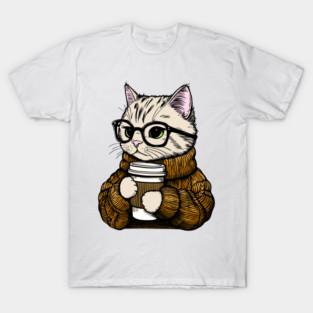 Sweater Weather Coffee Cat T-Shirt
