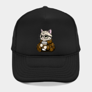 Sweater Weather Coffee Cat Hat