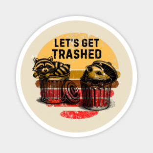 Raccoon Possum Trash Magnet