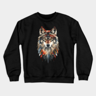 Native American Wolf Crewneck Sweatshirt