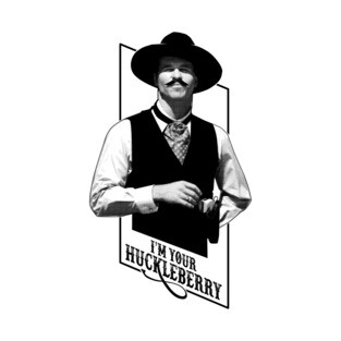 Tombstone Doc Holliday I'm Your Huckleberry Retro Art (Black) T-Shirt