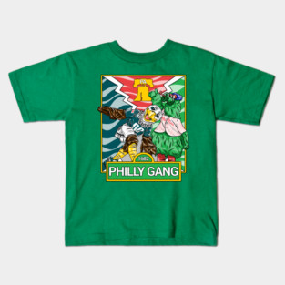 Philly Phanatic X Philly Swoop - Philly Gang 1682 - Philly Mascots Cartoon Kids T-Shirt
