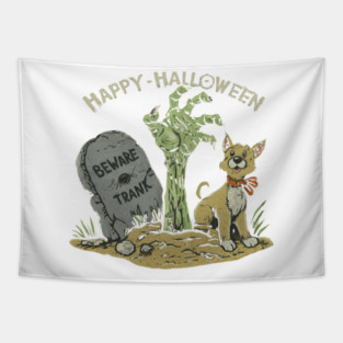 Zombie Hand: Happy Halloween, skeleton hand, Halloween 2024, Spooky Graveyard Horror: Halloween Night Rising, Birthday & Anniversary Gift, Halloween Gift Ideas. Tapestry