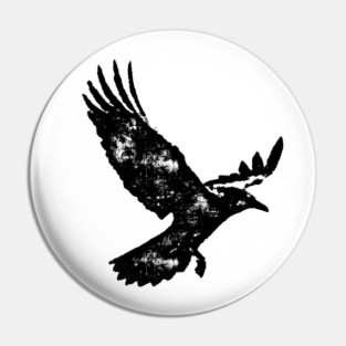 Distressed Raven Pin