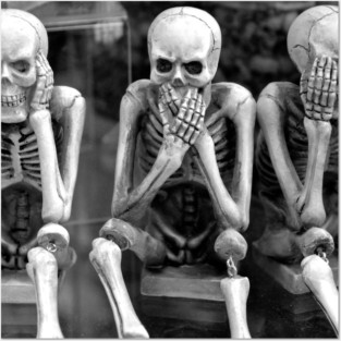 Hear No Evil, See No Evil, Speak No Evil Skeletons Posters and Art