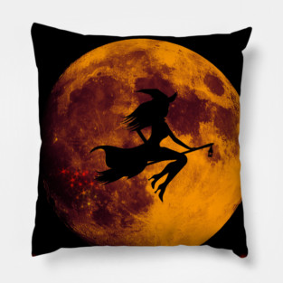 Vintage Halloween Witch Pillow