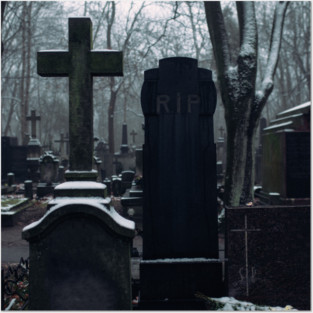 RIP Cemetery Grave Headstones Posters and Art