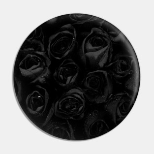 Gothic Black Roses Pin