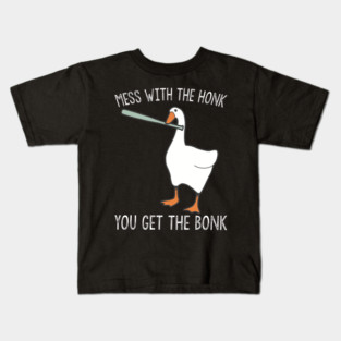 Goose Animal Mess With The Honk You Get The Bonk Kids T-Shirt