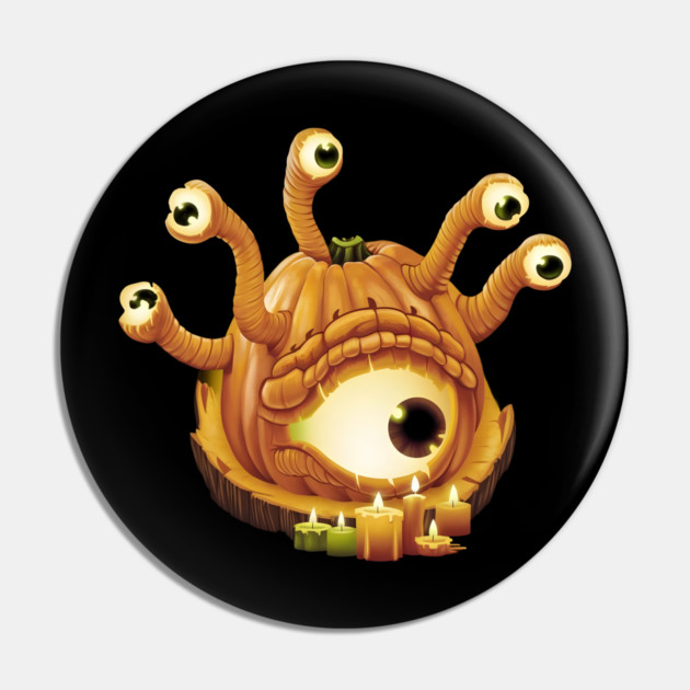 Carved Pumpkin with Multiple Eyes Stalks and a Glowing Mouth Pin by animegirlnft