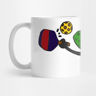 Funny Leaping Pickle Playing Pickleball Mug