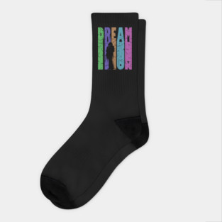 Dream On - Retro Typographic Design - Rock and Roll Socks