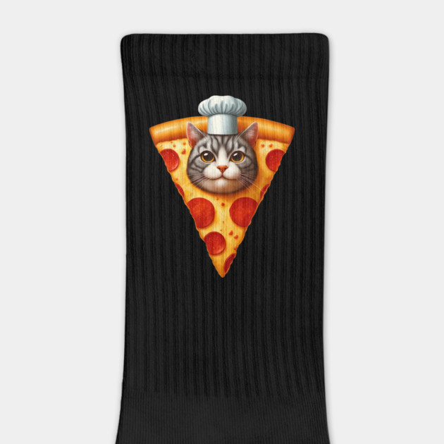 Cat Face inside Pizza Slice, Funny Pizza Lover by logiamerch