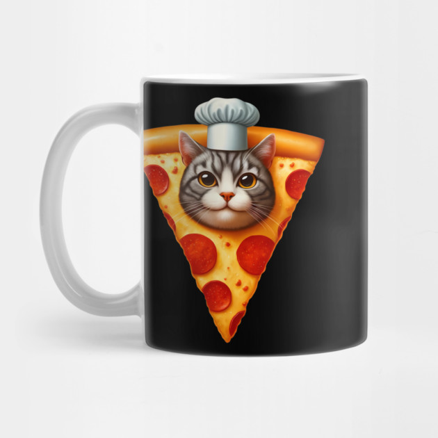 Cat Face inside Pizza Slice, Funny Pizza Lover by logiamerch