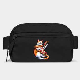 Funny Orange Cat with Pizza, Funny Pizza Lover Bag
