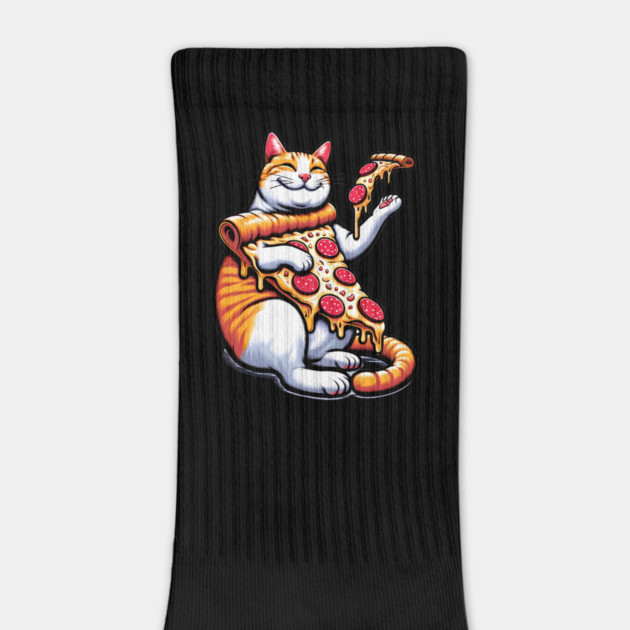 Funny Orange Cat with Pizza, Funny Pizza Lover by logiamerch