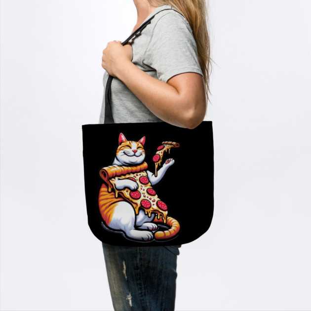 Funny Orange Cat with Pizza, Funny Pizza Lover by logiamerch