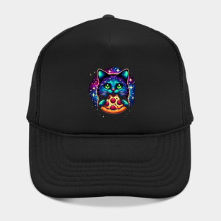 Cat in Space Eating Pizza, Funny Pizza Lover Hat
