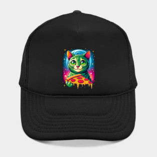 Cat in Space Eating Pizza, Funny Pizza Lover Hat