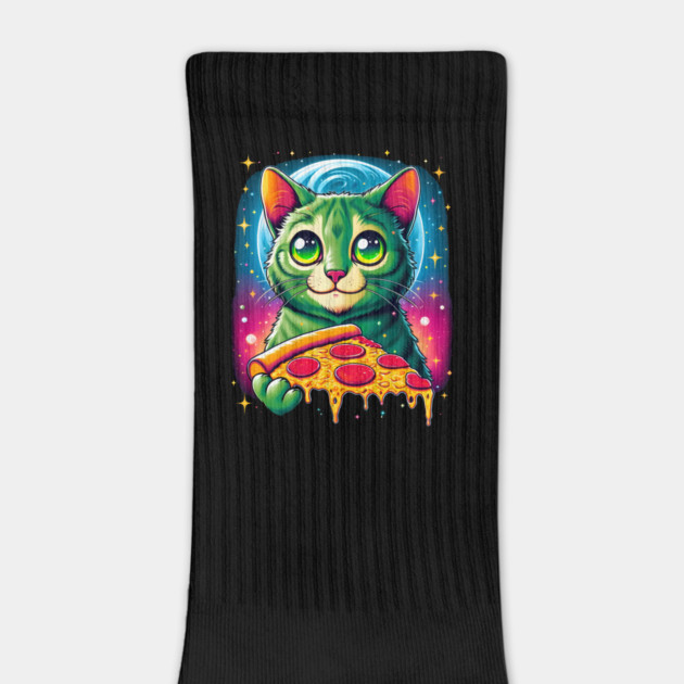 Cat in Space Eating Pizza, Funny Pizza Lover by logiamerch