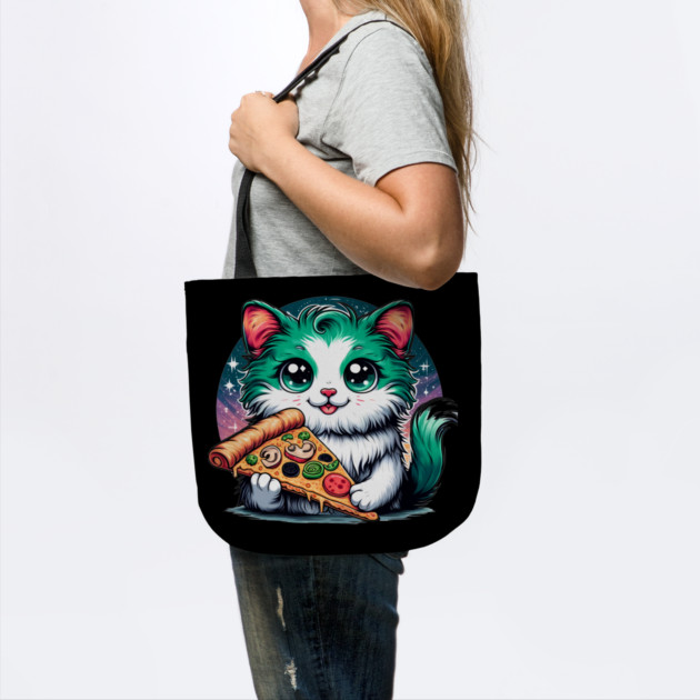 Cat in Space Eating Pizza, Funny Pizza Lover by logiamerch