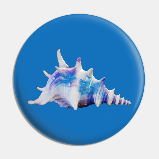 Single Seashell with Prominent Spikes and a Swirling Pattern Pin by animegirlnft