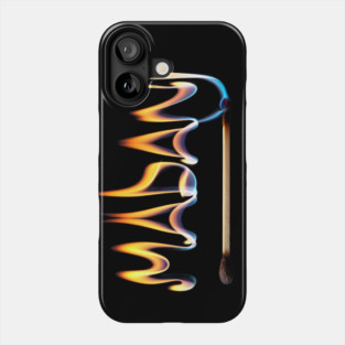 MADAN Appearing to Be on Fire, with Flames Rising from the Top of Each Letter Phone Case