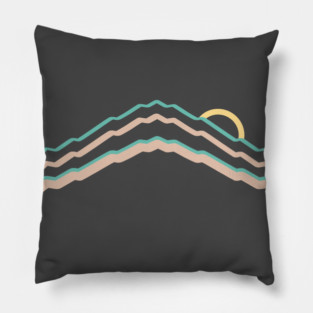 90s Nostalgia Mountain Sunset Pillow