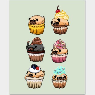 Cupcake Pugs Posters and Art