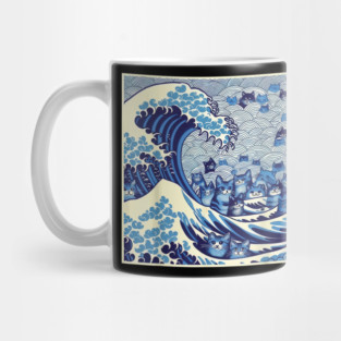 Blue Cats Wave For Kamala Funny Cat Lady Mug