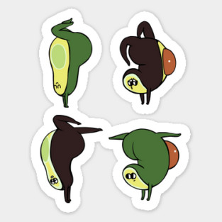 Handstand Avocado Sticker