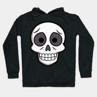💀 Worried Little Skull – Cute Cartoon Skeleton Face Design Hoodie