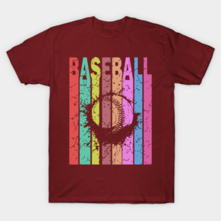 Baseball - Retro Graphic Design - Typographic Art T-Shirt