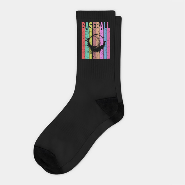 Baseball - Retro Graphic Design - Typographic Art Socks by TuncGK