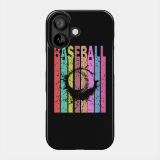 Baseball - Retro Graphic Design - Typographic Art Phone Case