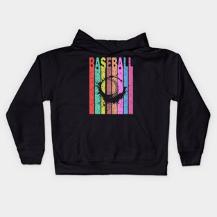 Baseball - Retro Graphic Design - Typographic Art Kids Hoodie