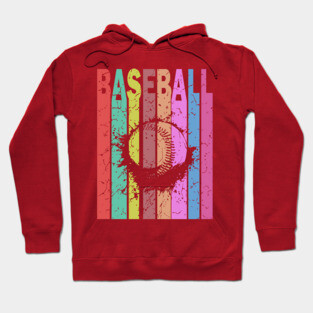 Baseball - Retro Graphic Design - Typographic Art Hoodie