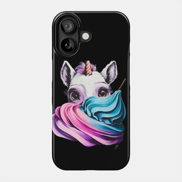 Colorful Illustration of a Unicorn with a Swirling Mane Phone Case by animegirlnft
