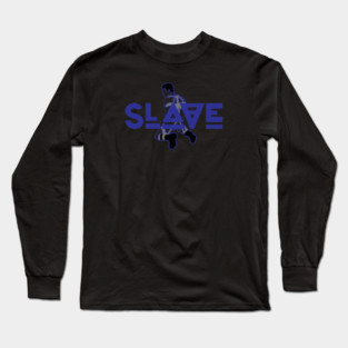 Slave - Blue w/ Graphic Long Sleeve T-Shirt