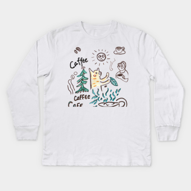 Dogs Books and coffee Dog reader coffee quote Kids Long Sleeve T-Shirt by SR8891