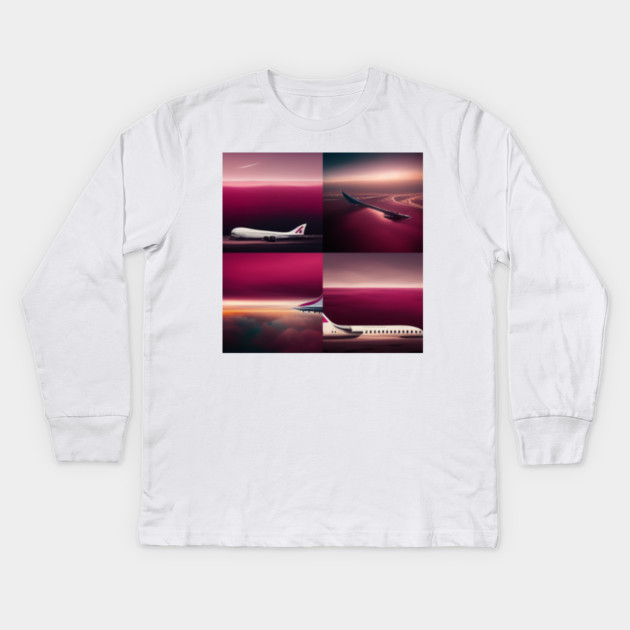 Qatar Airways Kids Long Sleeve T-Shirt by SR8891