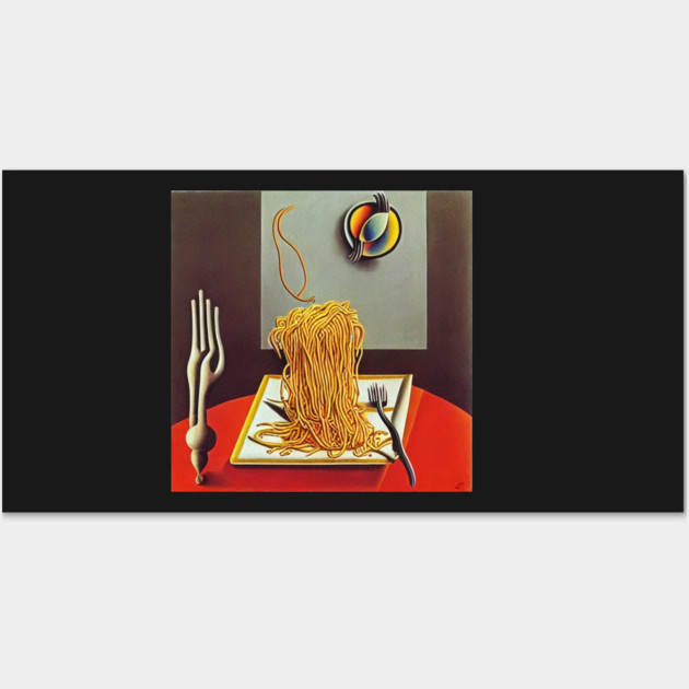 cat eating spaghetti meme Wall Art by SR8891