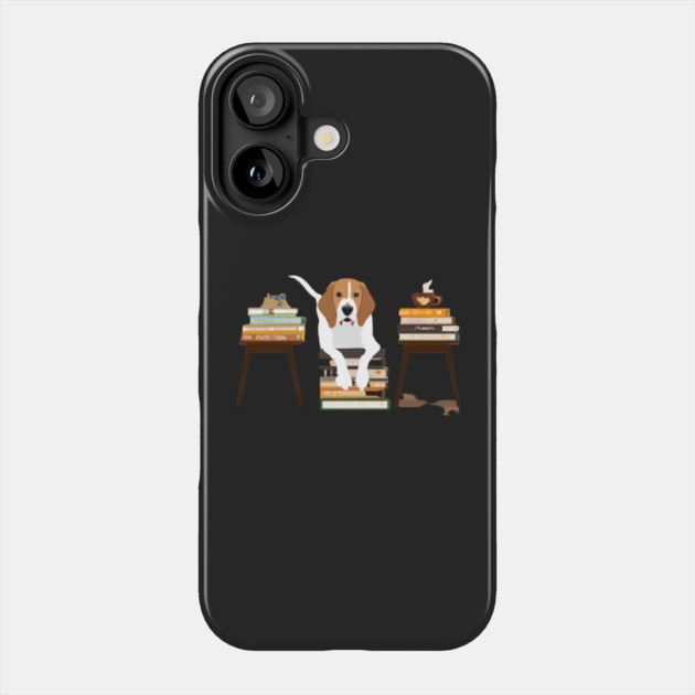 dogs books and coffee dog reader coffee quote Phone Case by SR8891