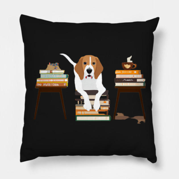 dogs books and coffee dog reader coffee quote Pillow by SR8891