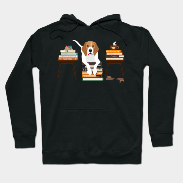 dogs books and coffee dog reader coffee quote Hoodie by SR8891