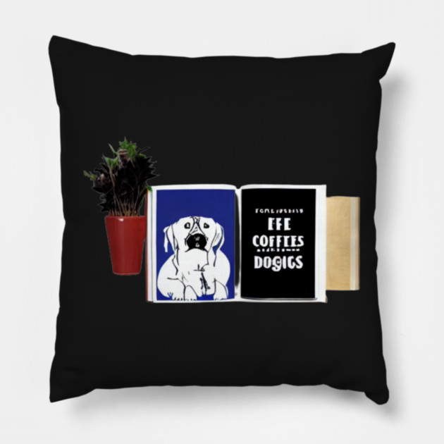 books and coffee and dogs and social justice Pillow by SR8891