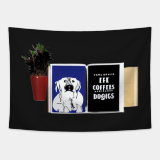 books and coffee and dogs and social justice Tapestry