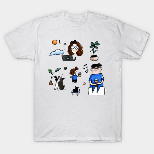 Sunshine with family and pets T-Shirt by SR8891