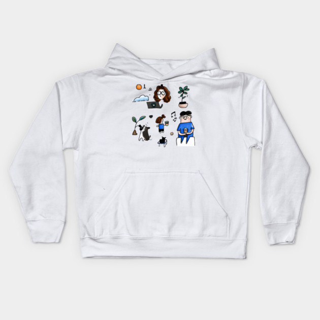 Sunshine with family and pets Kids Hoodie by SR8891