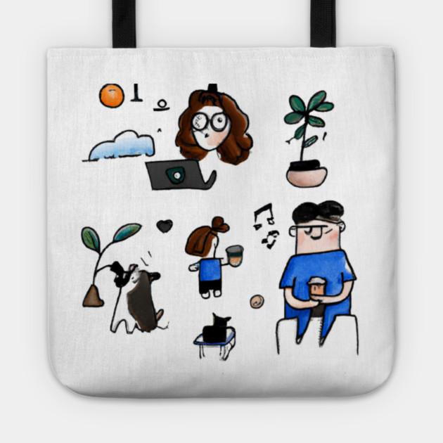 Sunshine with family and pets Tote by SR8891